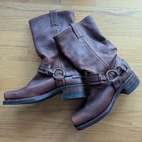 FRYE harness leather mid boots 8.5 - Picture 5 of 16